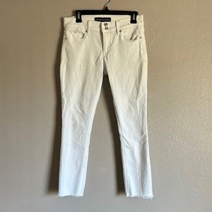 Express white skinny jeans, mid-rise
